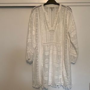 Joie white crochet dress